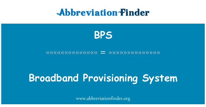 BPS: Bredbånd Provisioning System