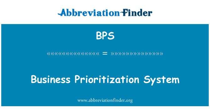 BPS: Verslo prioritetų sistemą