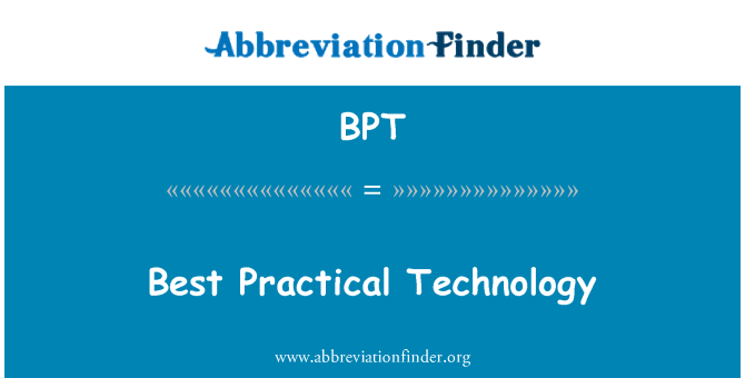 BPT: Καλύτερη πρακτική τεχνολογία