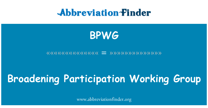BPWG: 擴大參與工作組