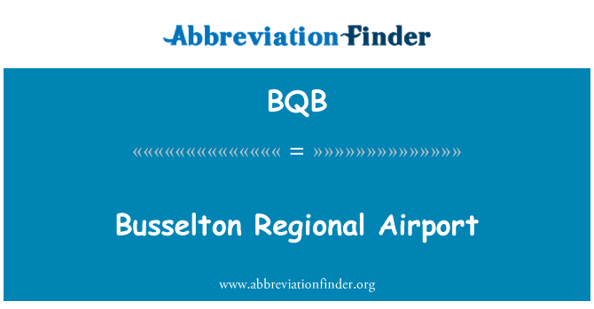 BQB: Busselton Regional flygplats