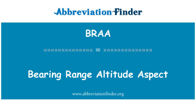 BRAA: Gamme de roulement Altitude Aspect