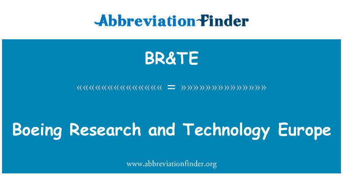 BR&TE: 보잉 연구 및 기술 유럽