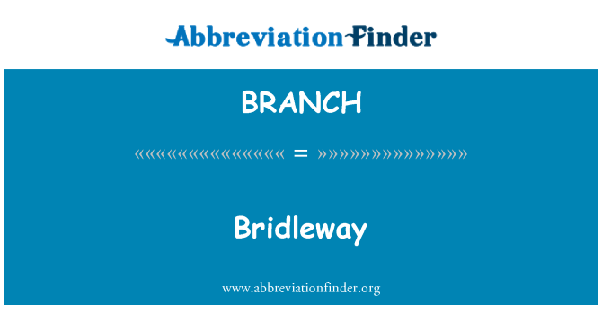 BRANCH: Bridleway