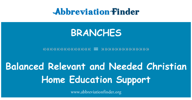 BRANCHES: Ισορροπημένη επίκαιρο και χρήσιμο χριστιανικό σπίτι υποστήριξη εκπαίδευση