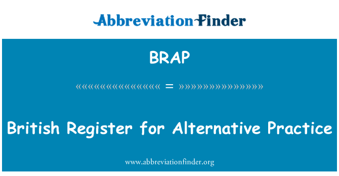 BRAP: British Register for Alternative Practice