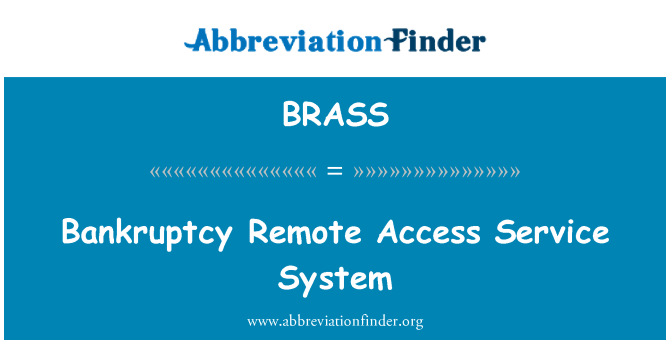 BRASS: Stečaj oddaljenega dostopa Service System