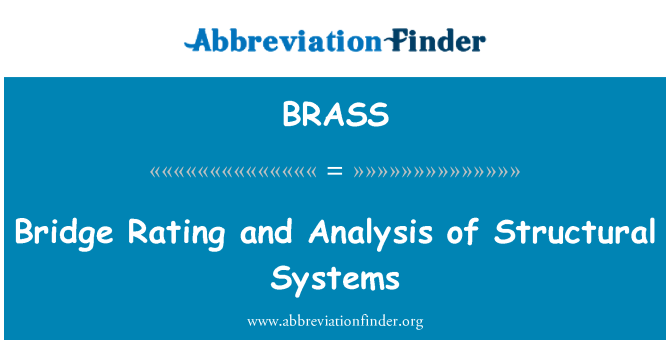 BRASS: Most ocena in analiza strukturnih sistema