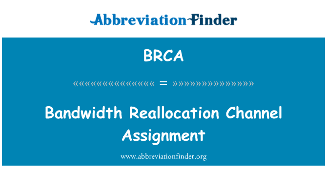 BRCA: Bandbredd omfördelning kanal tilldelning