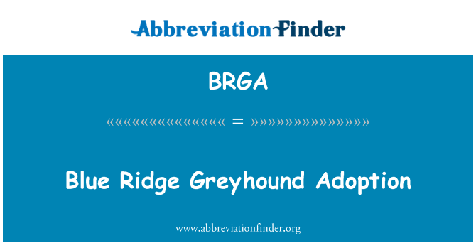 BRGA: Blue Ridge Greyhound adopsyon