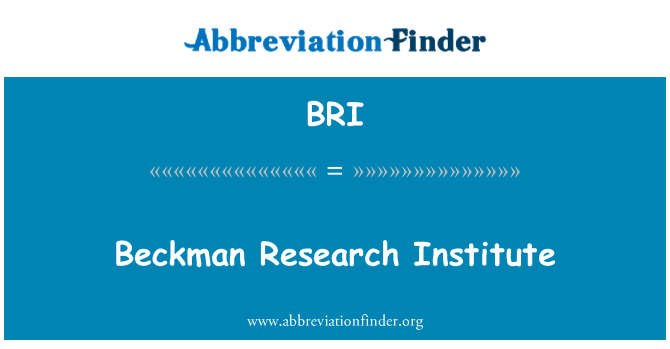 BRI: موسسه تحقیقات Beckman