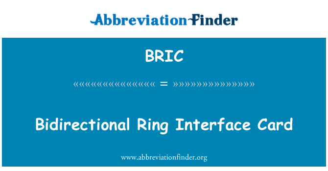BRIC: Carte d'Interface bidirectionnelle Ring
