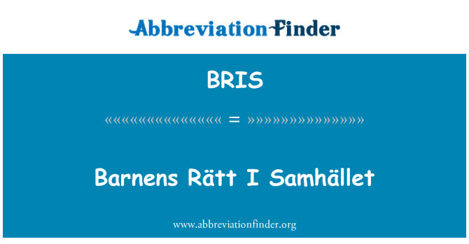BRIS: Barnens Rätt tôi Samhället
