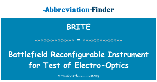 BRITE: מכשיר Reconfigurable בשדה הקרב למבחן של אלקטרו-אופטיקה