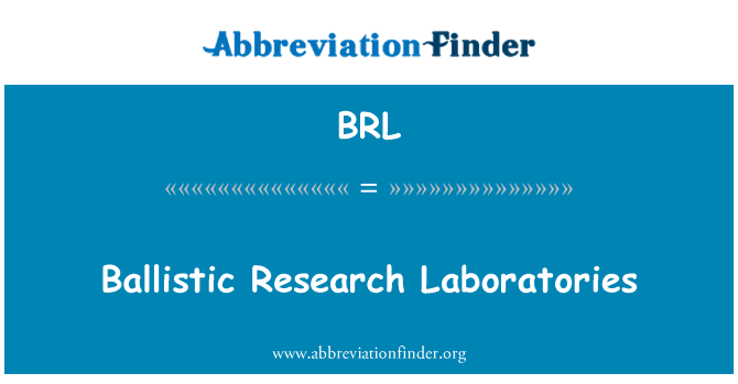 BRL: باللسٹاک ریسرچ لیبارٹریز