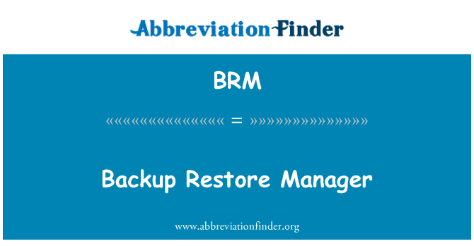 BRM: Restaurare Backup Manager