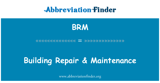 BRM: Building Repair & Maintenance