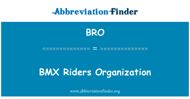 BRO: BMX Riders organizzazione