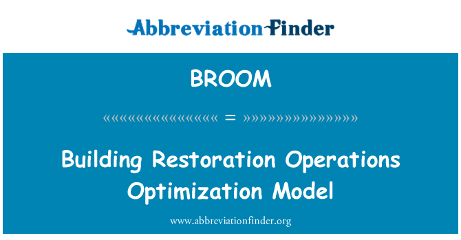 BROOM: Optimizacija Model zgradbe obnovo operacije