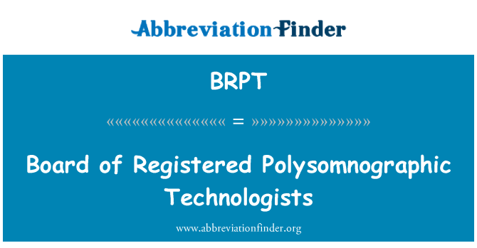 BRPT: לוח Polysomnographic רשום טכנולוגים