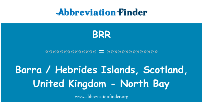 BRR: Barra / -zile yo, Scotland, nan peyi wa - Bay nò