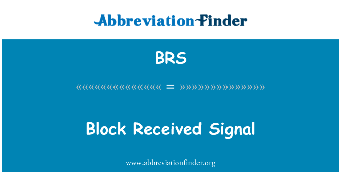 BRS: Blok obdržel signál