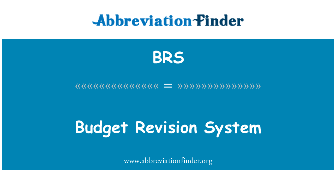 BRS: Budsjett revisjon systemet