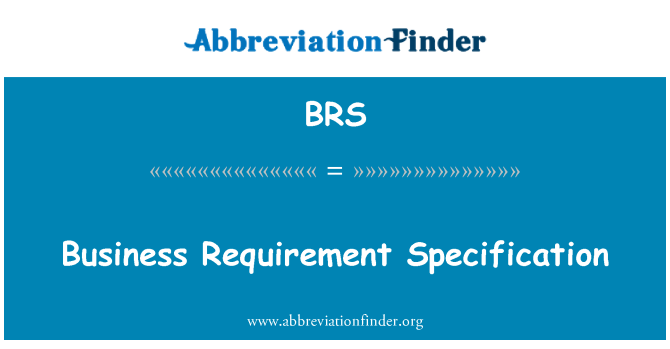 BRS: Zakelijke vereiste specificatie