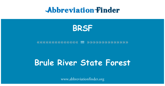 BRSF: Brulé River State Forest