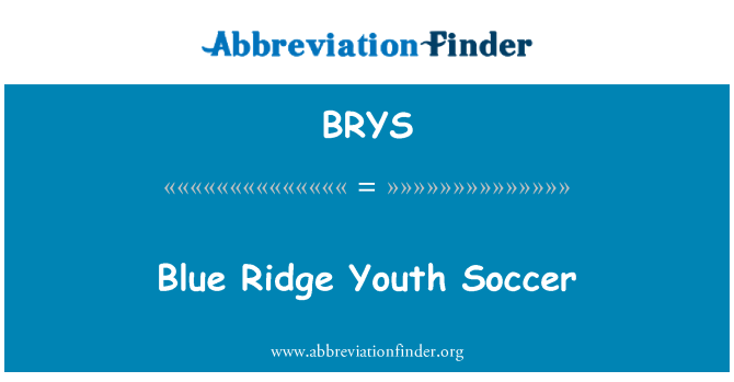 BRYS: Blue Ridge jeugd voetbal