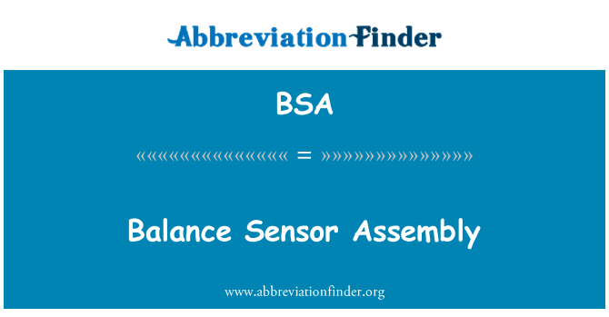BSA: Asamblare de senzor de echilibru