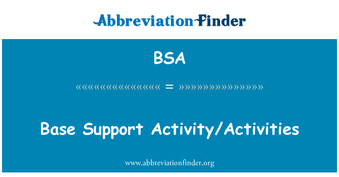 BSA: Gweithgaredd/gweithgareddau cymorth sylfaen