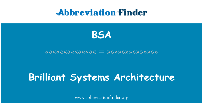 BSA: Brilliant Systems Architecture