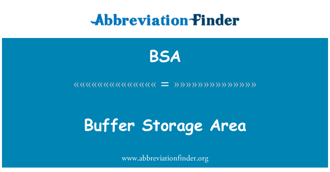 BSA: Area di stoccaggio tampone