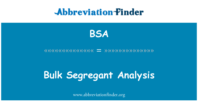 BSA: Analiz Segregant en