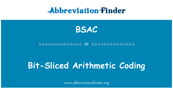 BSAC: Nieco w plasterkach kodowanie arytmetyczne
