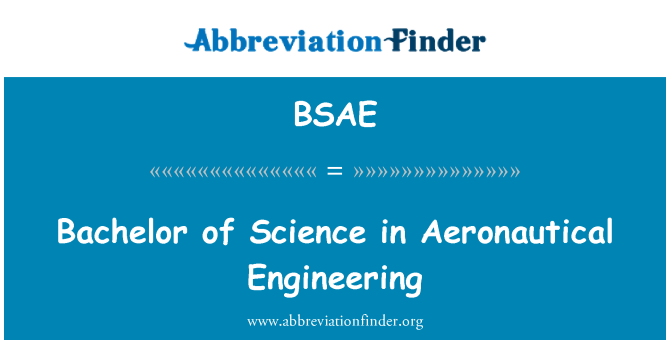 BSAE: Bachelor of Science v Letecké inžinierstvo