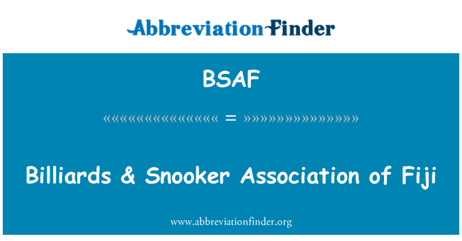 BSAF: Billiards & Snooker Association of Fiji