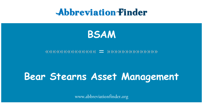 BSAM: Bear Stearns aset manajemen