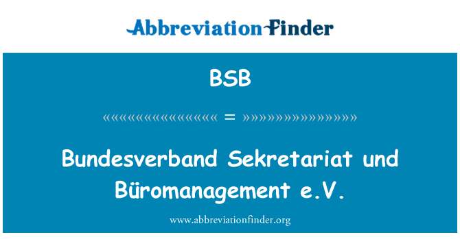 BSB: Фармацевтичними Sekretariat und Büromanagement e.V.