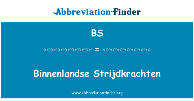 BS: Binnenlandse Strijdkrachten