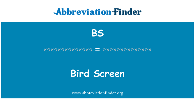 BS: Bird Screen