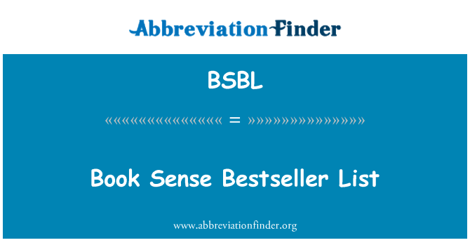 BSBL: Lista de bestseller-ul cărţi sens