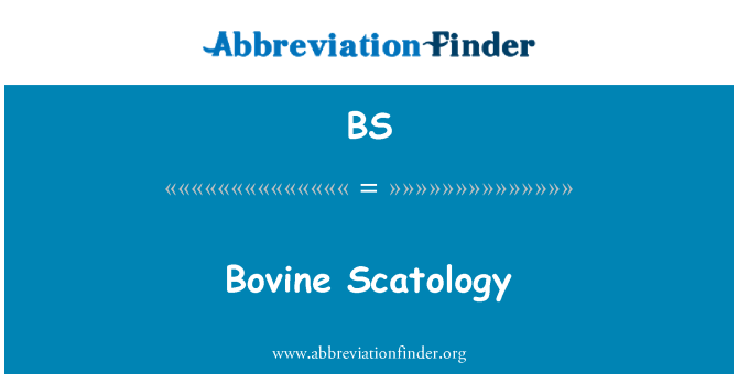 BS: Bovine Scatology