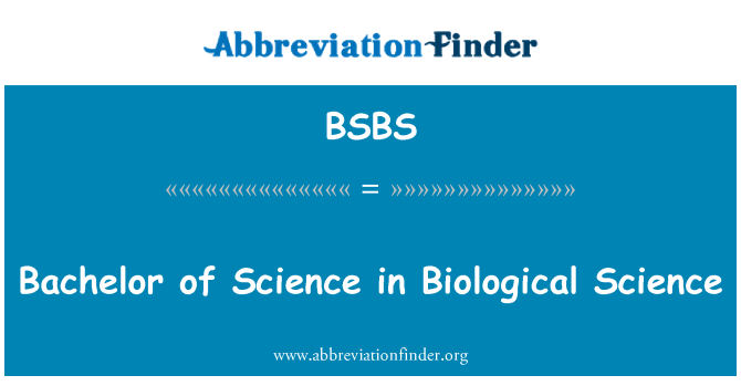 BSBS: Bachelor of Science v biologické vědy