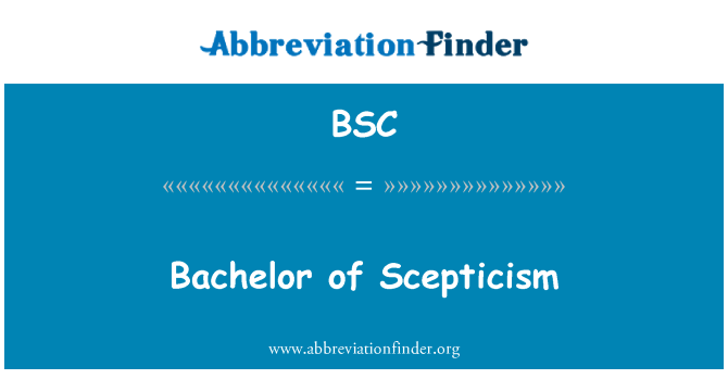 BSC: Bachelor of Scepticism