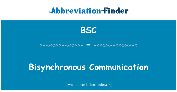 BSC: Bisynchronous iletişim