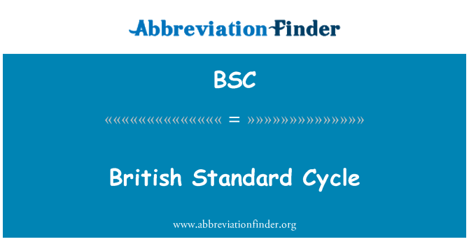 BSC: Brittisk Standard cykel