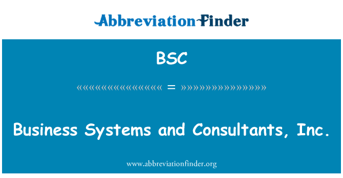 BSC: 業務系統和顧問股份有限公司