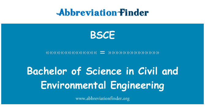 BSCE: Bachelor of Science dalam teknik sipil dan lingkungan
